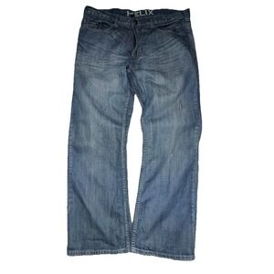 Helix Men's Relaxed Boot Cut Jeans Denim 38x30 Y2K Grunge Skater Style Baggy